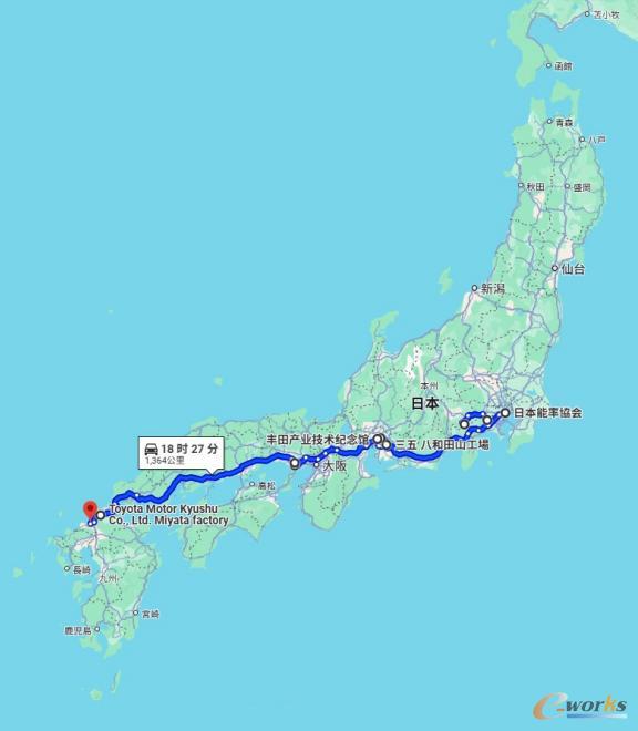 2024年冬季日本考察地图