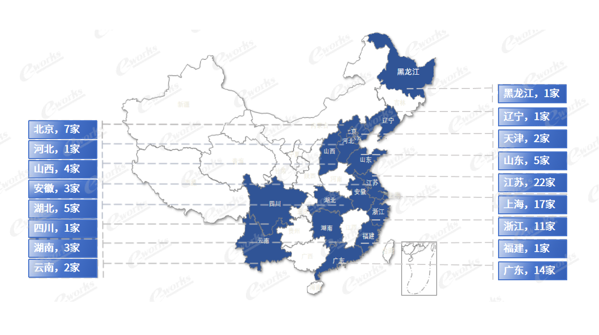 地域分化明显，沿海尤为集中