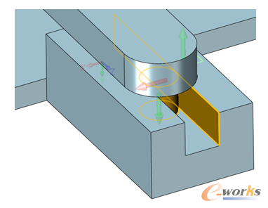 图8 重合约束-2第九步,插入滑块,添加滑块侧面和t型支架上表面的重合