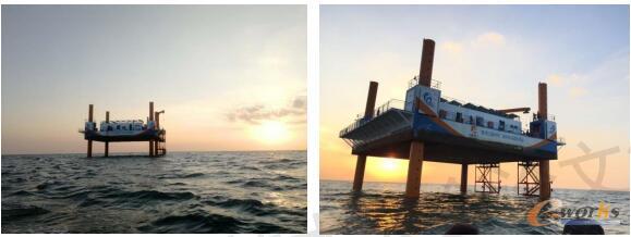 为已建造完成的海洋牧场平台照片