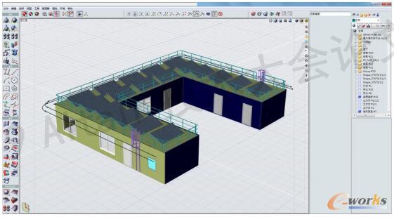 通过相关操作工具,完成上建模型