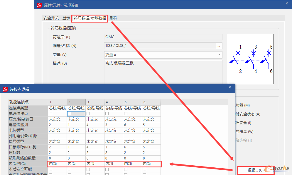 查看连接点的内部/外部信息