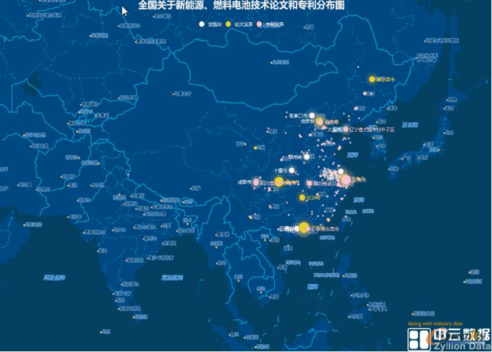 氢能源技术（论文、专利）热力图