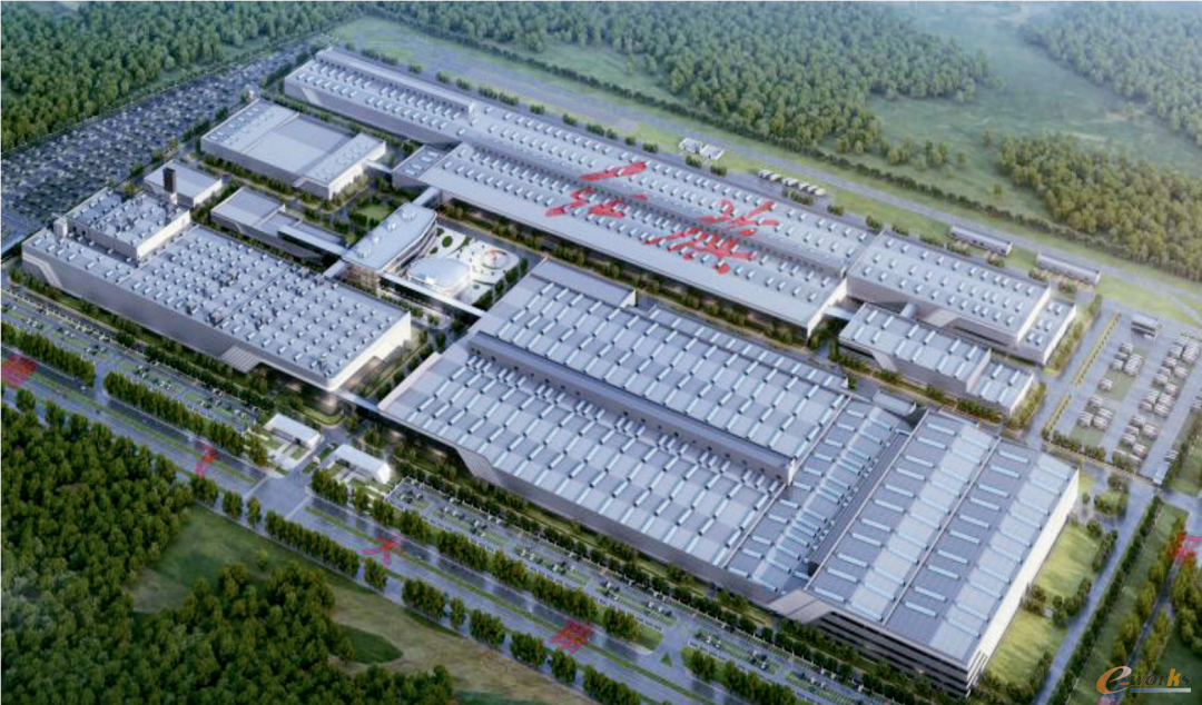 中国一汽红旗新能源汽车工厂鸟瞰图