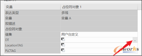 设计参数所对应的属性配置给占位符变量