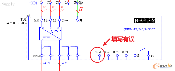 1个连接点代号填写有误
