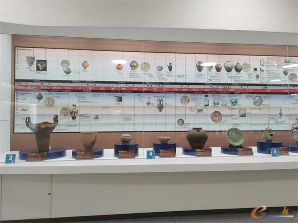 京瓷展厅中的陶瓷展品