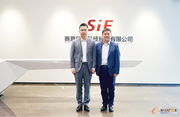 赛意信息董事长兼CEO张成康与e-works总编黄培博士合影