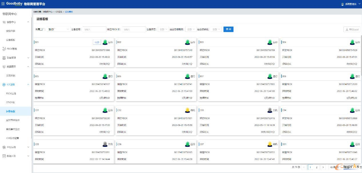 图6 物联网管理平台