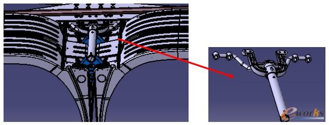 简化后档泥板支架模型及固定支座 