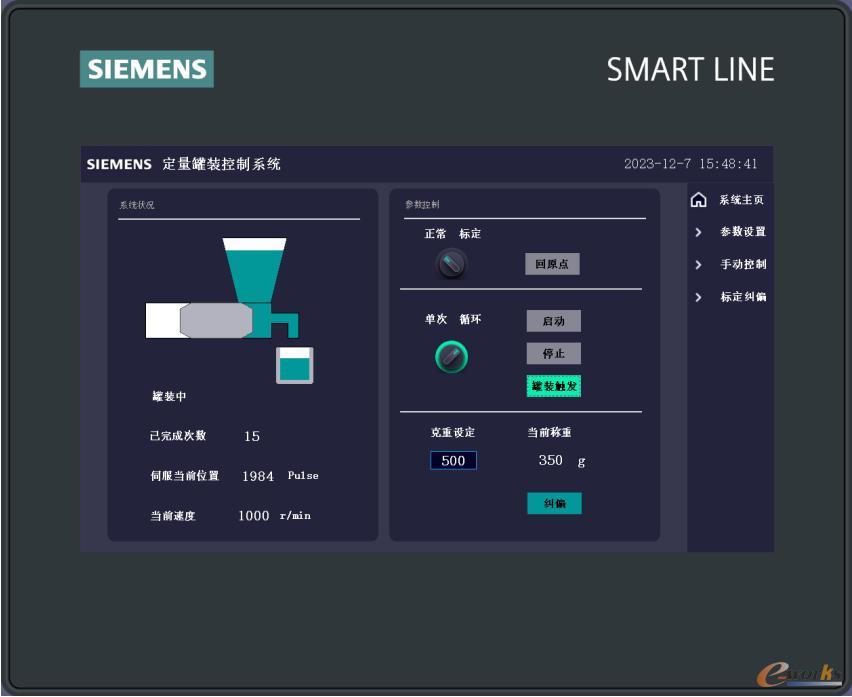 SMART LINE HMI解决方案设备控制画面（图源：西门子官网）