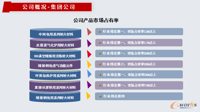 公司主导产品市场占有率