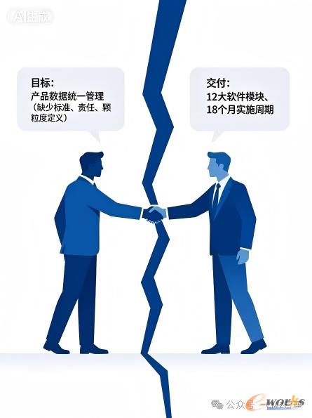 PLM项目启动会认知鸿沟示意图